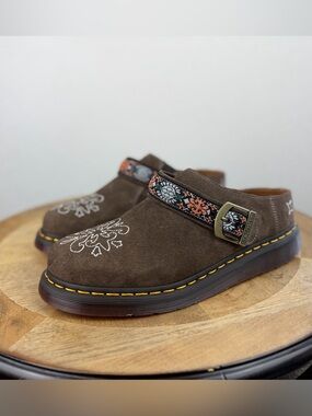 •DR MARTENS• Islam Suede and Jacquard Mules Women’s 12 Men’s 11